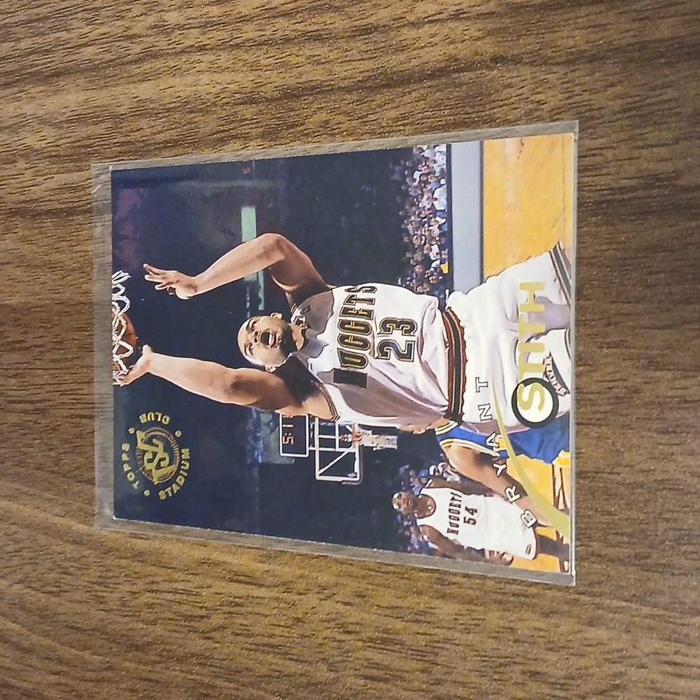Bryant Stith nuggets 2.5 in by 3.5 in blue yellow white basketball card